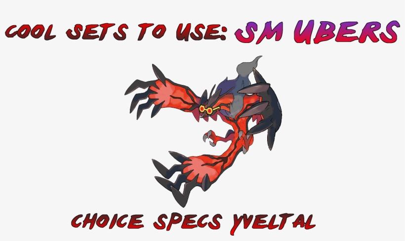 Yveltal Choice Specs Ability Dark Aura Evs Spa Spe - Black And Red Dragon Pokemon, transparent png