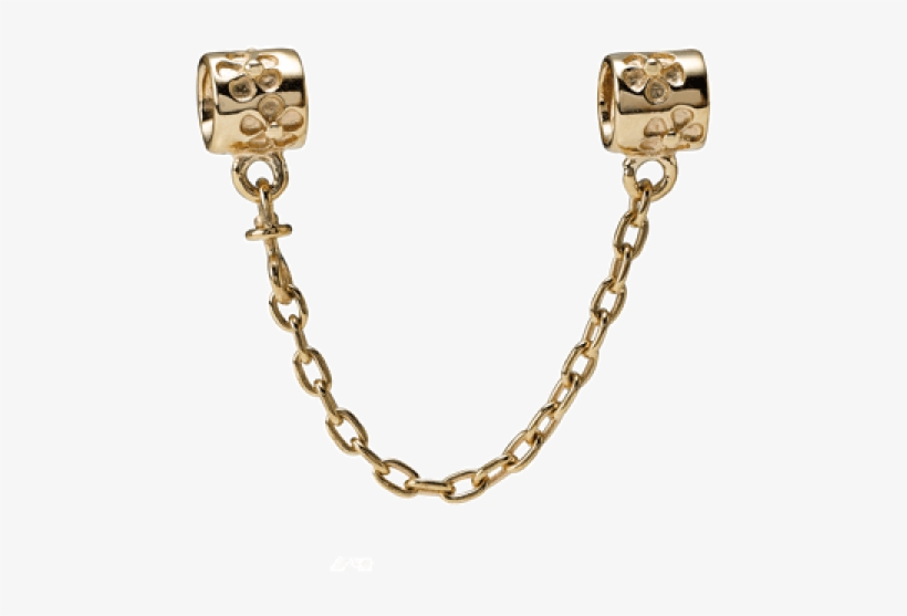 Cadena De Seguridad Oro 14k - Floral Gold Safety Chain - Pandora, transparent png