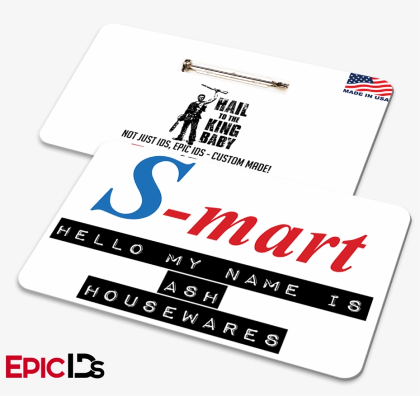 Army Of Darkness Ash Williams S-mart Employee Name - Breakfast Club Inspired Brian Johnson Student Id, transparent png