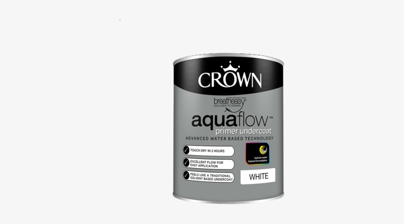 Crown Aquaflow Pure Brilliant White Undercoat 750ml - Crown Paints, transparent png