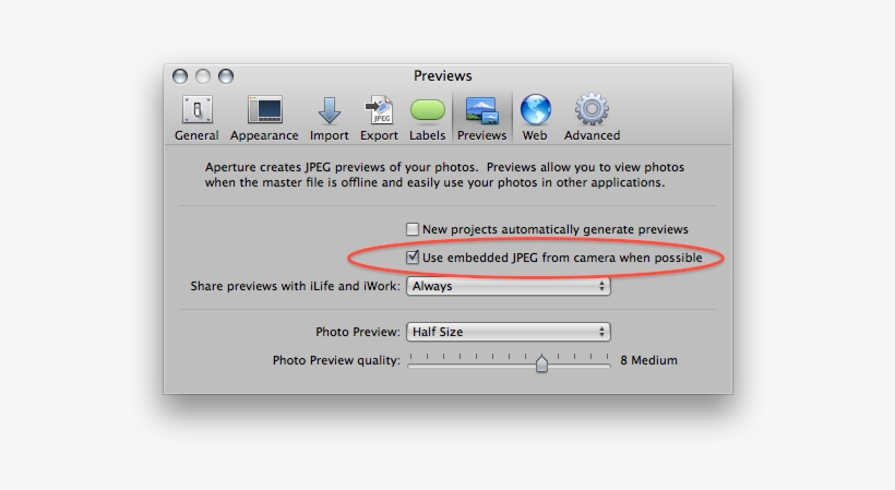 Choosing To Use This Embedded Jpeg Reduces The Time - Ilifemediabrowser Mac, transparent png