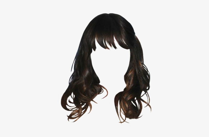 Zooey Deschanel Long Wavy Casual Hairstyle With Blunt - Lace Wig, transparent png