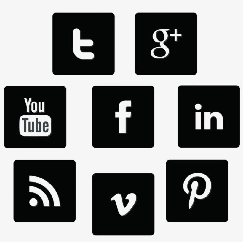 Image Description White Social Media Png - Social Icons Css Sprite, transparent png