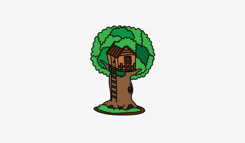 Treehouse With Ladder - Tree House, transparent png