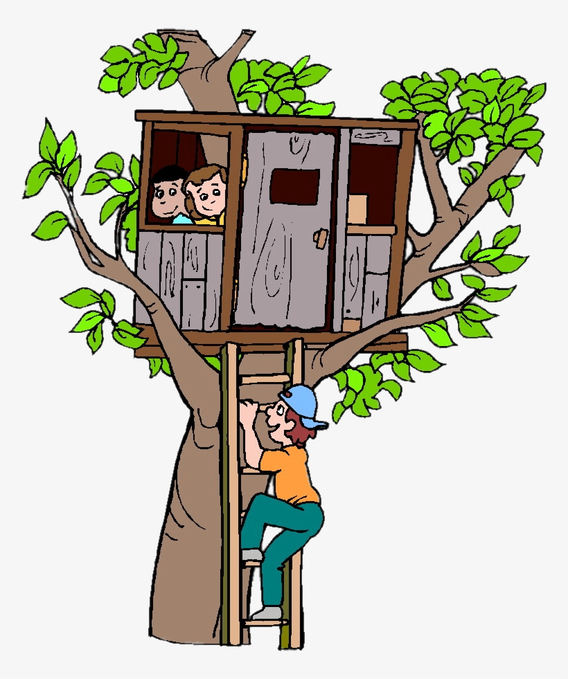 Children In Treehouse - Build A Tree House Cartoon, transparent png