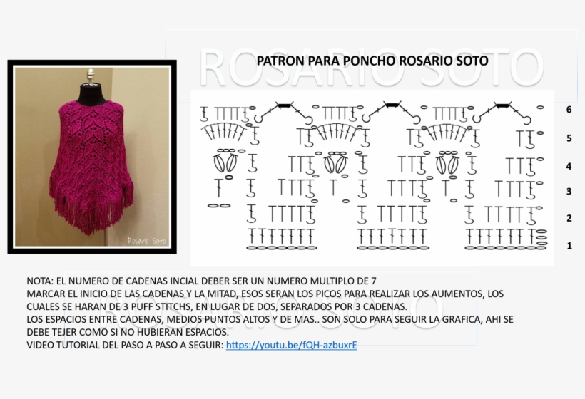 Patron Para Mi Poncho A Crochet - Patron De Poncho A Crochet, transparent png