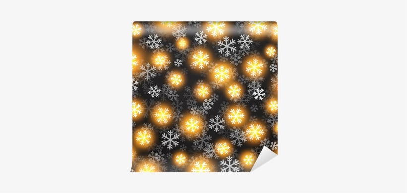 Vector Background With Golden Falling Snow On Black - Snow, transparent png