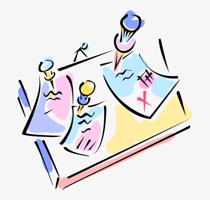 Vector Illustration Of Message Bulletin Board Or Noticeboard - Illustration, transparent png