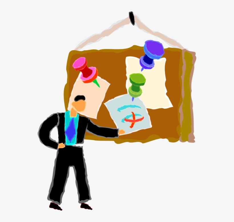 Vector Illustration Of Posting Messages On Bulletin - Illustration, transparent png