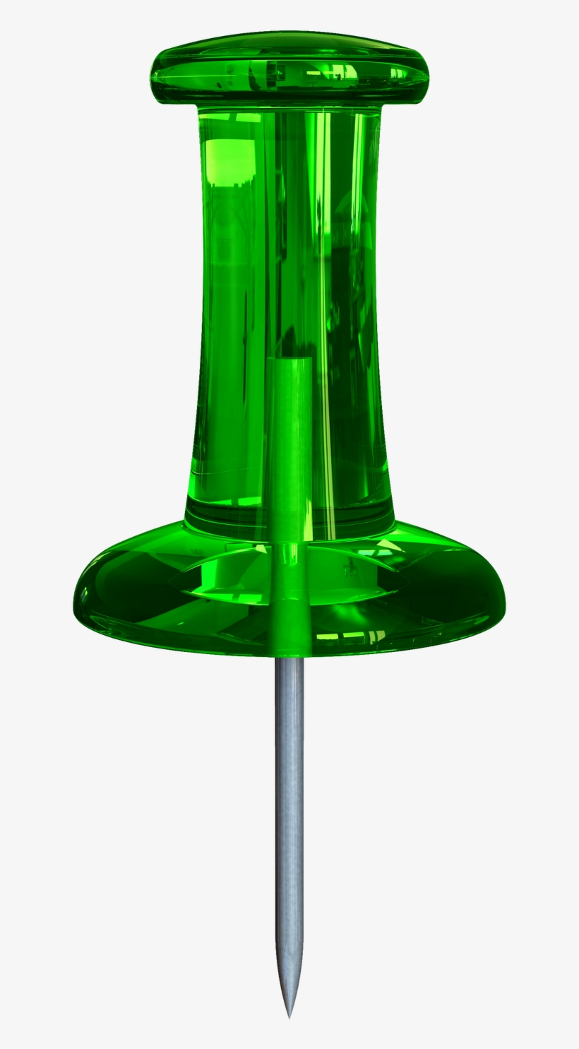 Thumbtack Clipart Transparent Background - Alfinete Verde Png, transparent png
