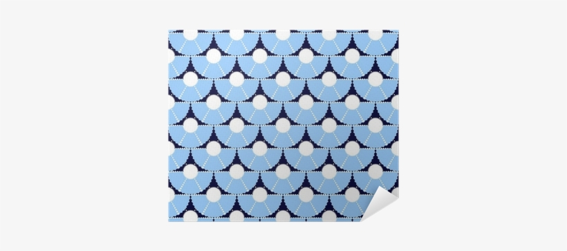 Seamless Blue Texture With Circle Elements - Art Paper, transparent png