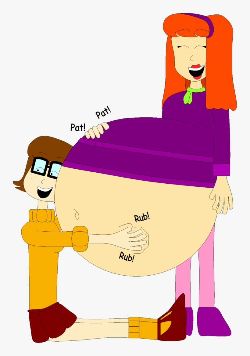 Deviantart Rubbing Belly Clipart Daphne Velma Dinkley - Deviantart Rubbing Belly, transparent png
