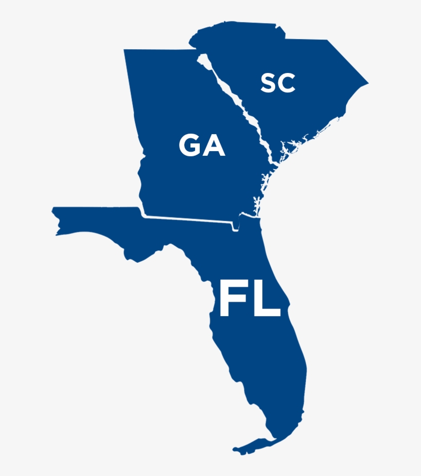 Florida, Georgia, South Carolina - South Carolina Georgia And Florida, transparent png