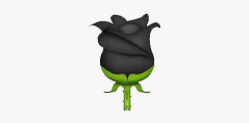 Rose Black Png Emoji Ip Iphone Editpng - Black Rose Emoji Png, transparent png