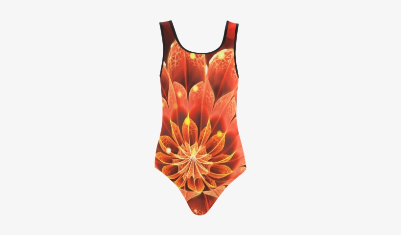 Red Dahlia Fractal Flower With Beautiful Bokeh Vest - Flame, transparent png