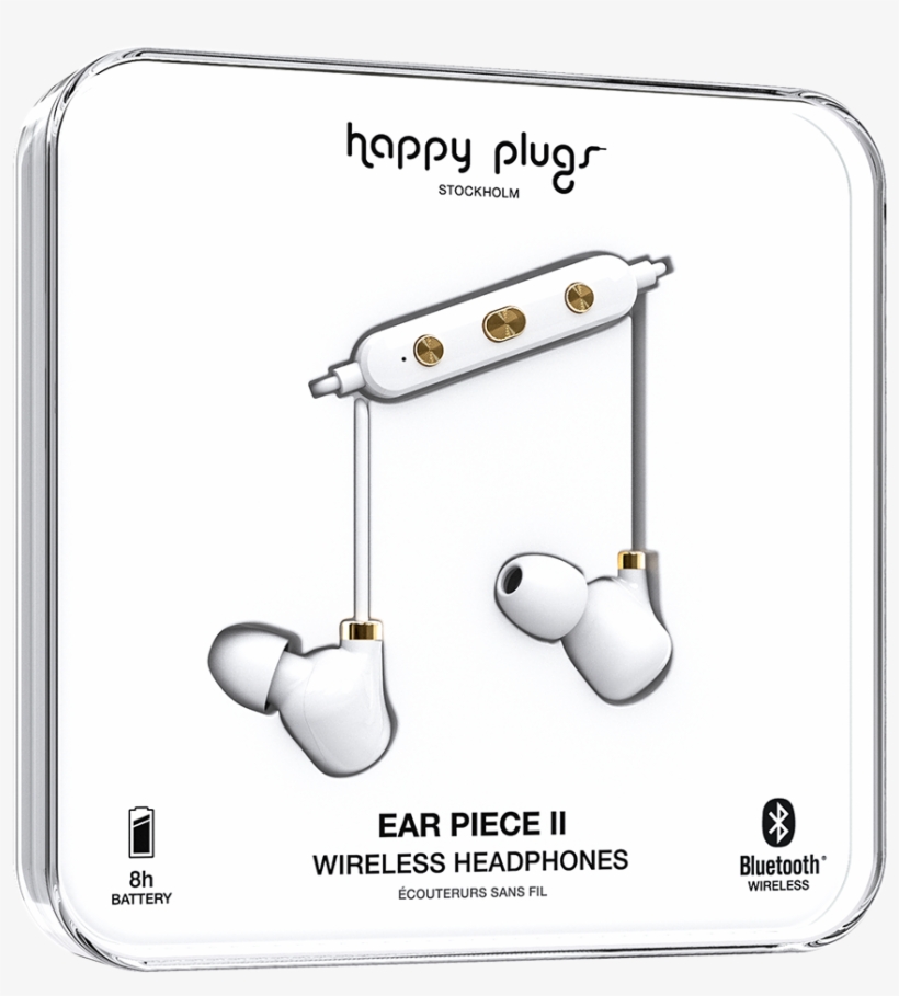 Ear Piece Ii Wireless White - Happy Plugs Earbud Plus Headphone - Metallic Pink, transparent png