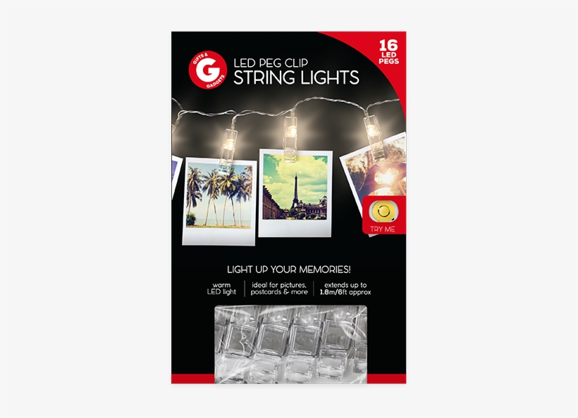 Led Peg Clip String Lights - Light-emitting Diode, transparent png