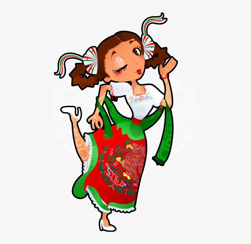 Mexican * Espana America, Poblano, Creative, Character, - China Poblana En Caricatura, transparent png