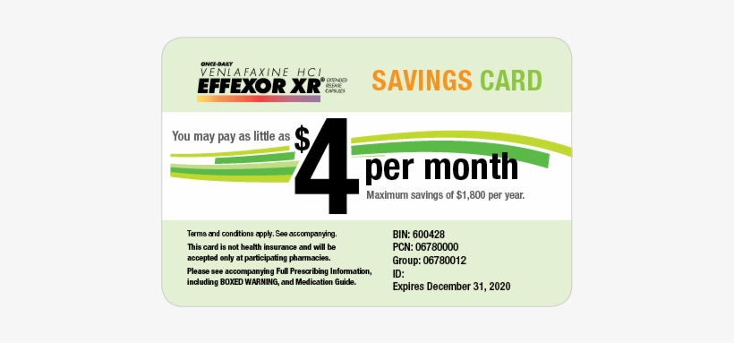 Learn How To Activate The Effexor Xr Copay Savings - Effexor, transparent png