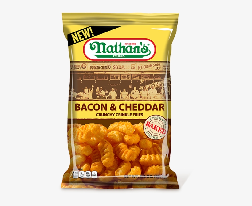 Bacon & Cheddar Crunchy Crinkle Fries - Nathans Bacon And Cheddar Crinkle Fries - 2 Oz., transparent png