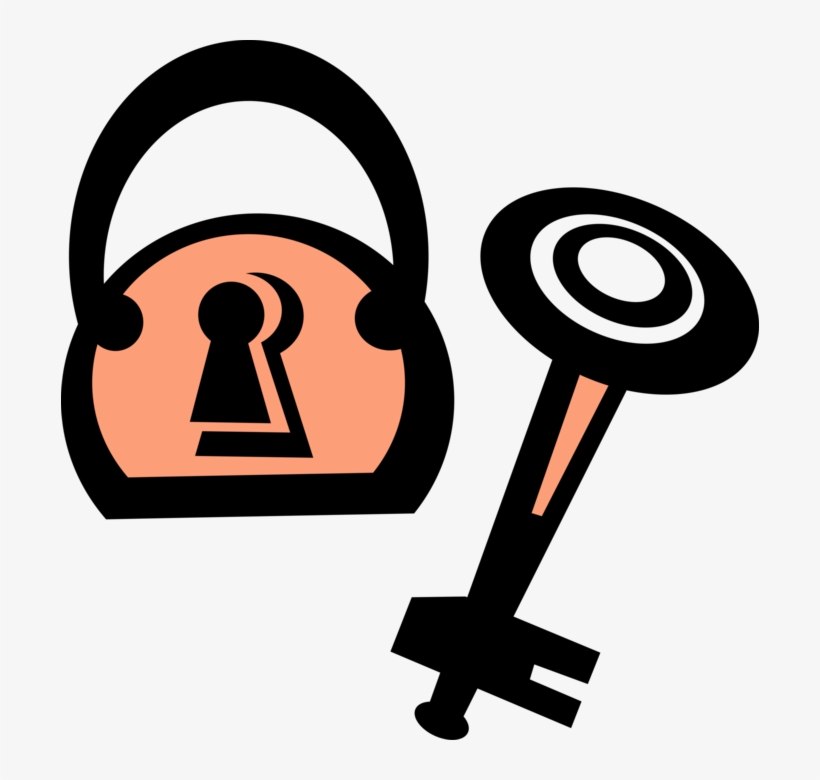 Vector Illustration Of Padlock Lock Mechanical Security, transparent png