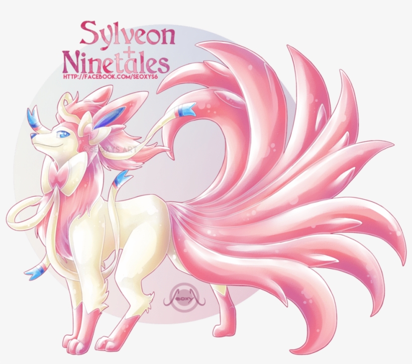 Green What Are You Doing Blue Sittin On Your Arcanine - Ninetales And Sylveon Fusion, transparent png