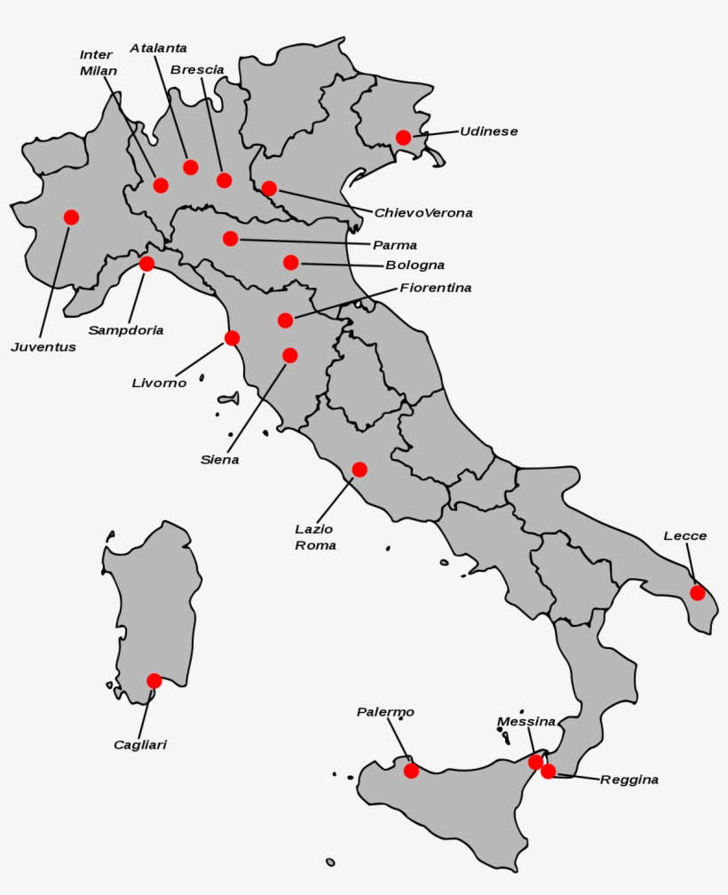 Serie A Teams Map 2017, transparent png