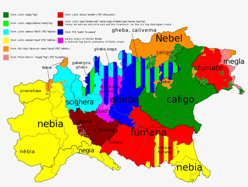 Fog In Various Northern Italy Regional Languages [oc][2400x1697] - Northern Italy Fog, transparent png