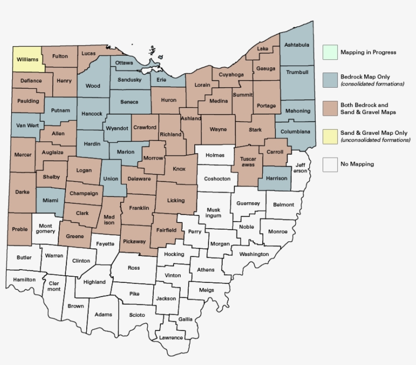 Potentiometric Surface Maps - Maps Of Surface And Bedrock In Ohio, transparent png