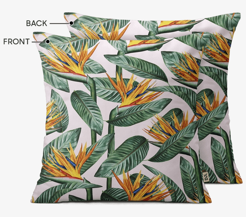 Dailyobjects Bird Of Paradise Leaves 12" Cushion Cover - #7 Green & Gold Leaves-green Tropical Plant Leaves, transparent png