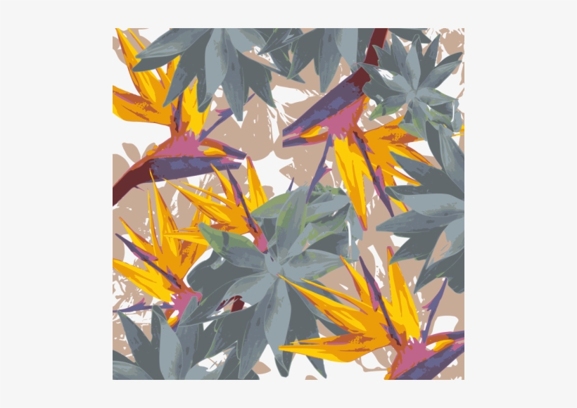 Agave + Paradiesvogel Quadratische Wanduhr, transparent png