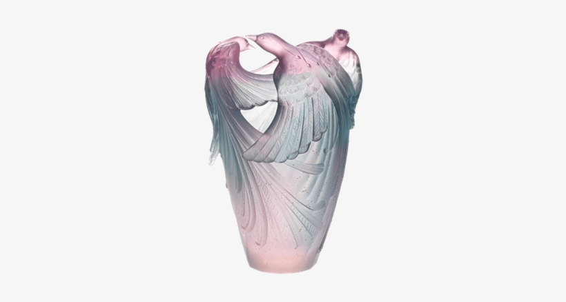 Daum Crystal Bird Of Paradise Vase, transparent png