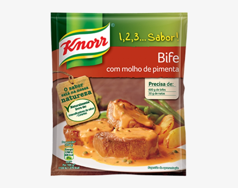 2291 712370 123 Sbor Bife Com Molho De Piment - Knorr Fix Pfeffer-rahmmedaillo, transparent png