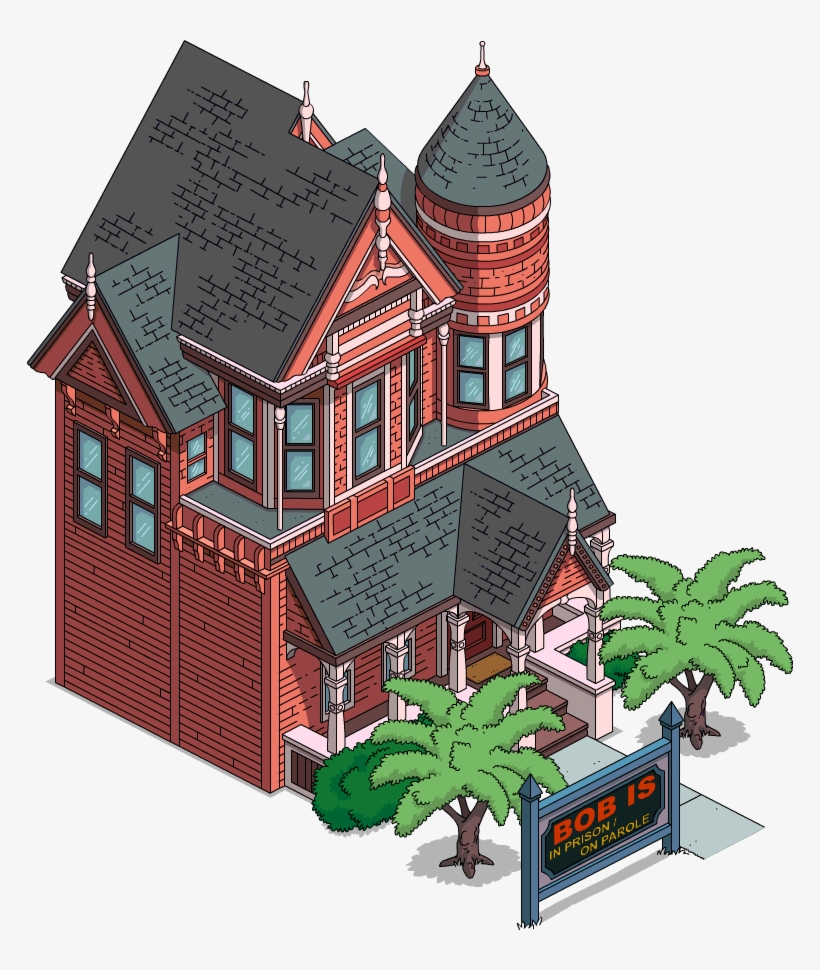 Tapped Out Bob's Victorian House - Simpsons Sideshow Bob Home, transparent png
