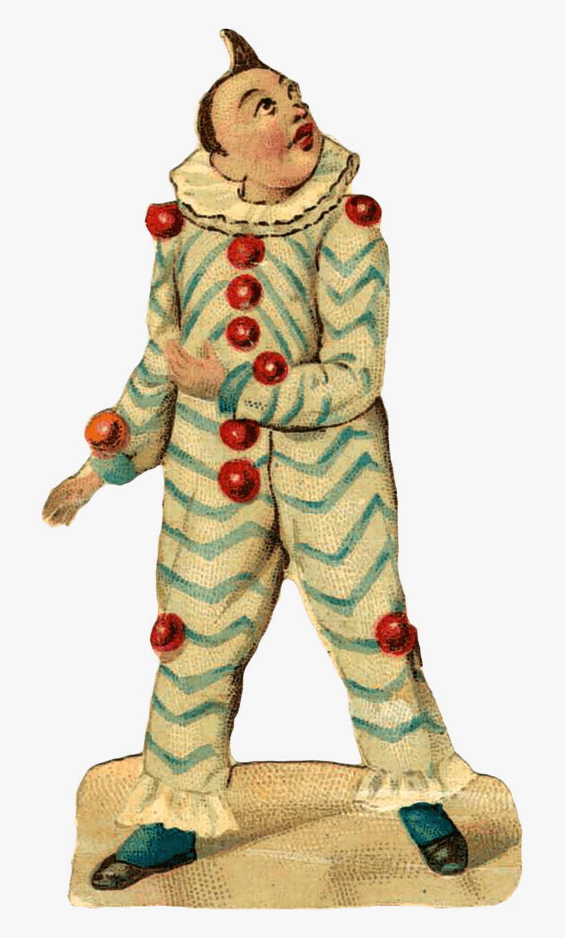 Circus Clown Victorian Png - Victorian Stickers Transparent Clown, transparent png