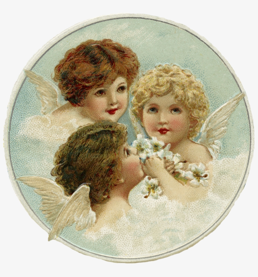 Sweet Christmas Cherubs Png And 2″ Circles Collagesheet - Christmas Cherubs, transparent png