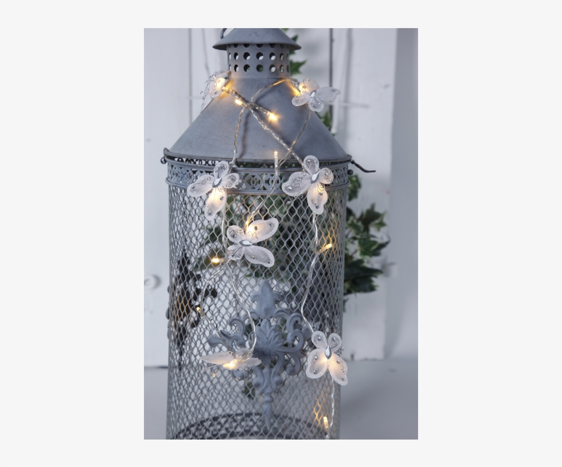 Light Chain Butterfly - String Lights Butterfly Garland White, transparent png