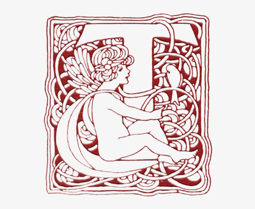 Wings Of Whimsy - Letter T Drop Cap, transparent png