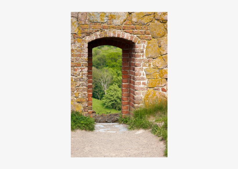 Brown Brick Door Way - Garden Bench With A Trees Png, transparent png