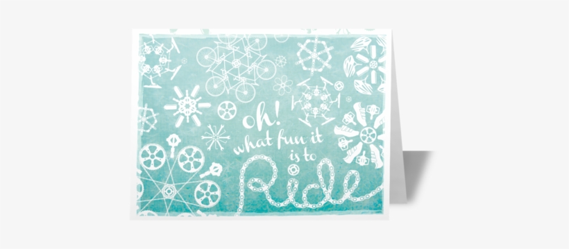 Cycling Snowflake Holiday Card - Cycling, transparent png