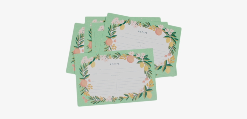 Recipe-card - Rifle Paper Co. Citrus Floral 4" X 6" Recipe Cards, transparent png