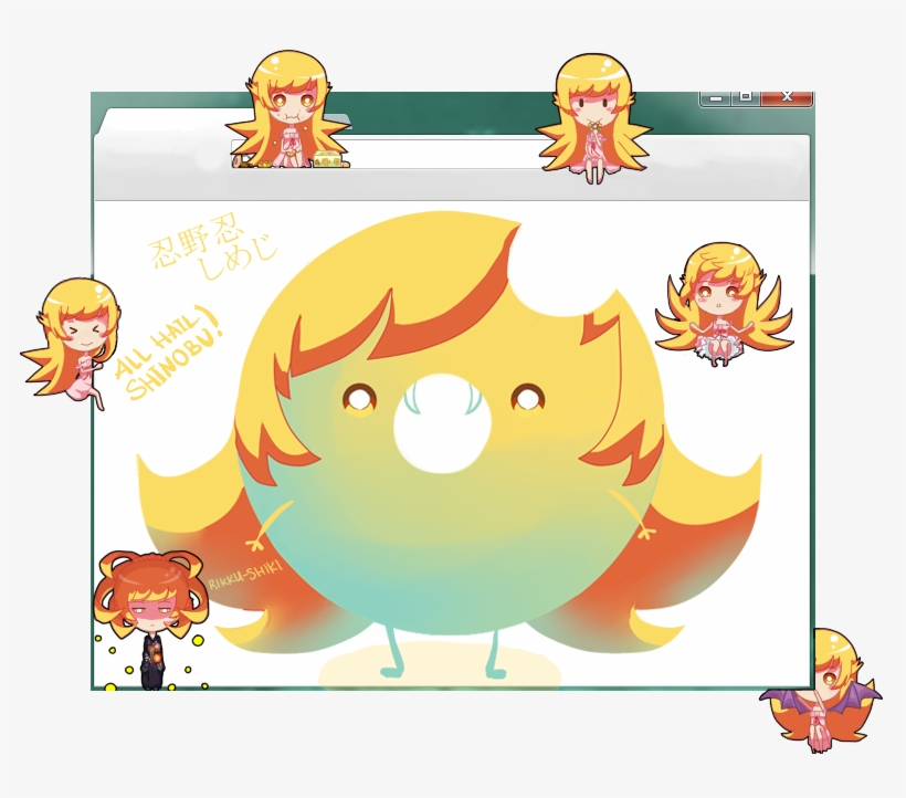 Shinobu Oshino Shimeji Download [pixiv] Or Mediafire - Cartoon, transparent png