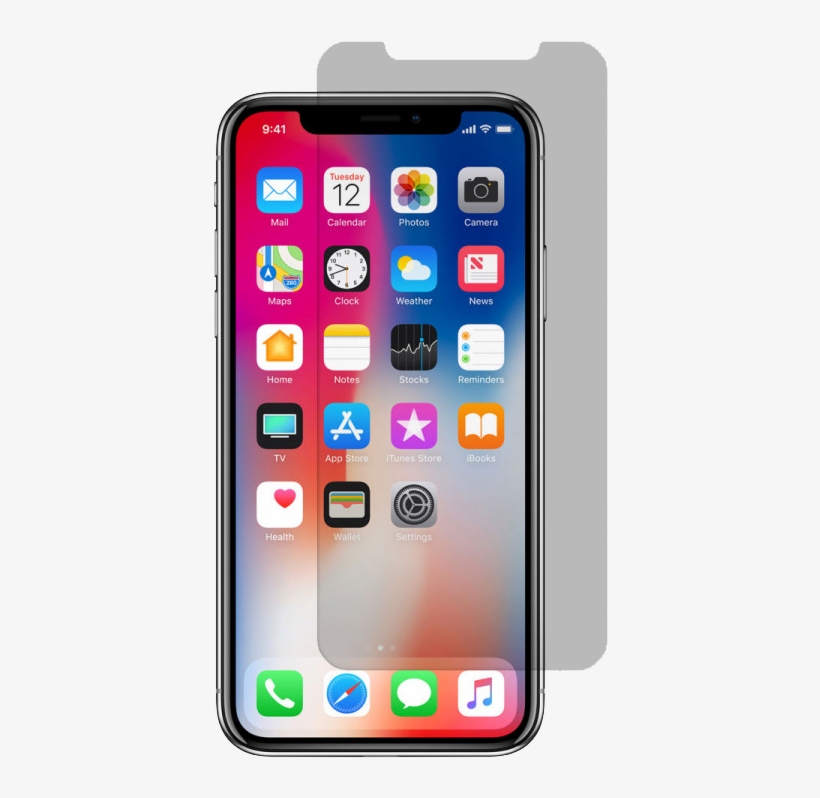 Apple Iphone X/xs Tempered Glass Screen Protector - Tech21 Pure Cover For Iphone X - Clear, transparent png