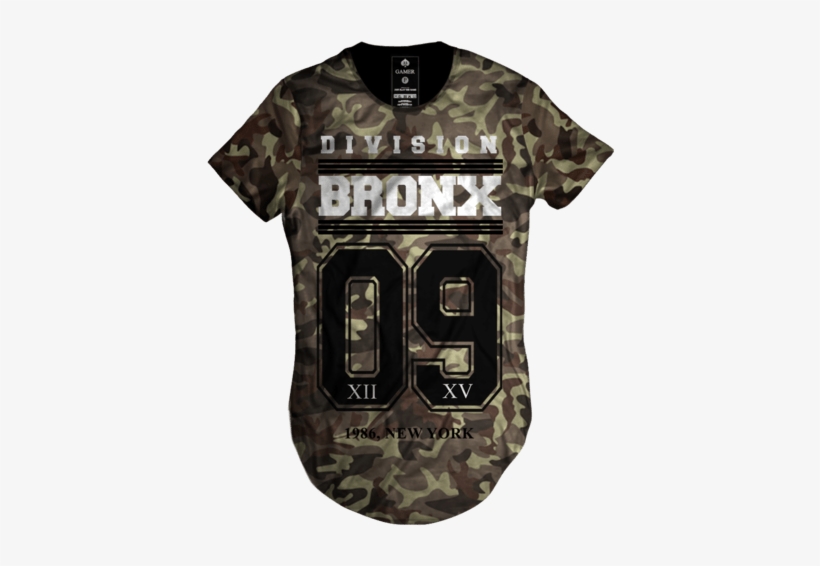 Camiseta Long Line Oversized Bronx Camuflada Gamer - Camouflage Pattern, transparent png