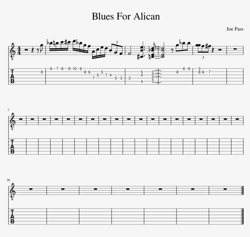 Blues For Alican Eg2 - Sheet Music, transparent png