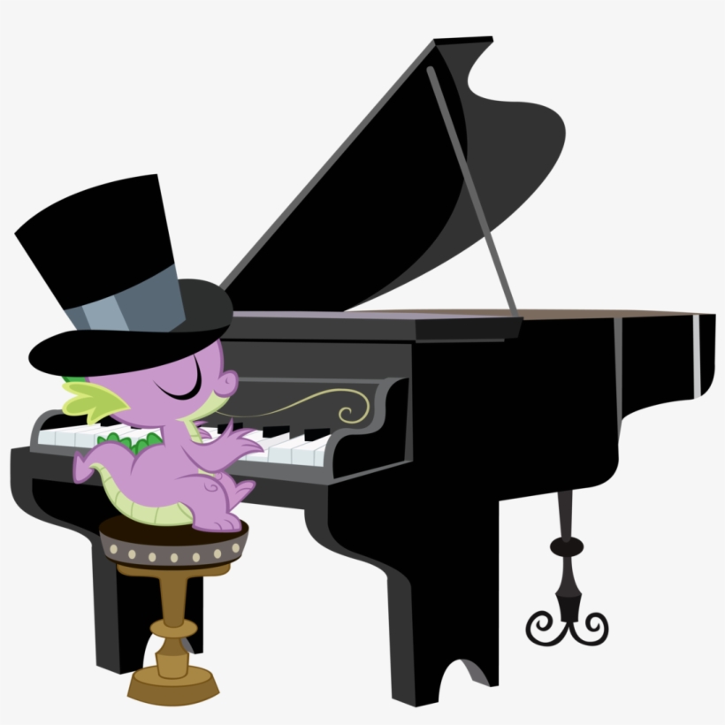Classy Piano Spike By Boneswolbach Deviantart Com On - Mlp Spike Playing Piano, transparent png