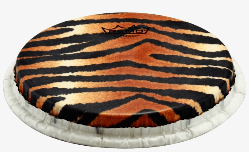 Remo Tucked Skyndeep Bongo Drumhead-tiger Stripe Graphic, - Parches Remo Para Bongo, transparent png