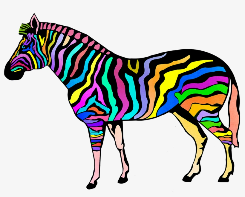 Tiger Print Clipart Striped - Colouring Pictures Of A Zebra, transparent png