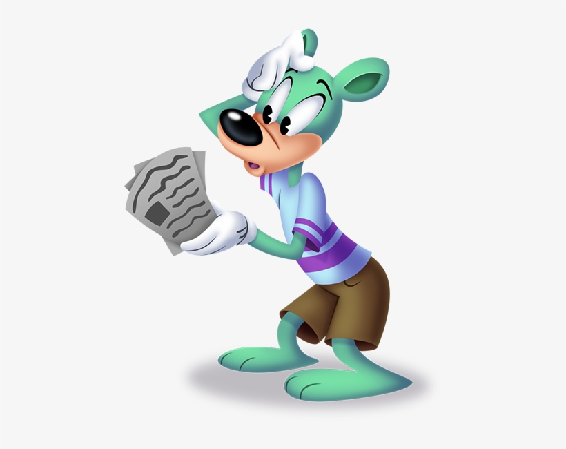 A Bear Toon Scratches His Head While Reading The Toontown - Toontown Character Png, transparent png