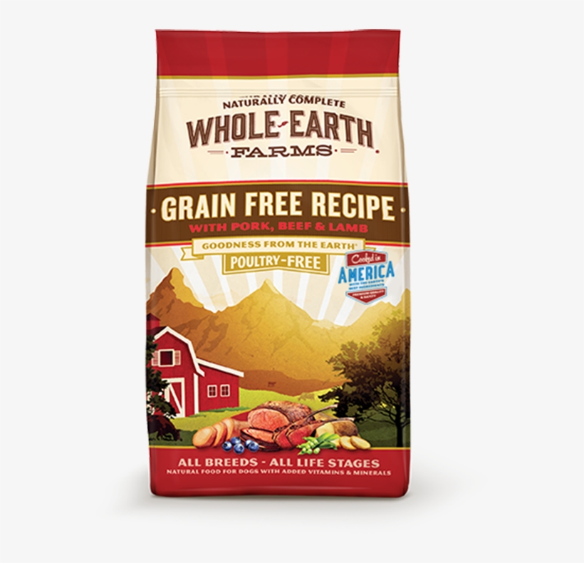 Grain Free Recipe With Pork, Beef & Lamb - Whole Earth Farms Dog Food, transparent png